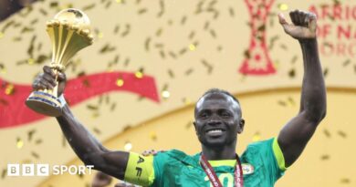 Senegal FA president Abdoulaye Fall at a media conference