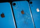 Smashed Iphones are seen during COP28 in Dubai, United Arab Emirates on November 30, 2023.