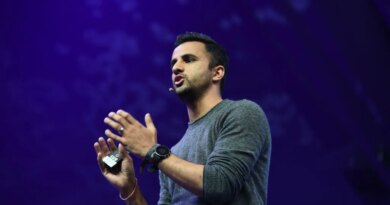 Ethan Agarwal, Aaptiv, on Centre Stage during day three of Collision 2019 at Enercare Center in Toronto, Canada.