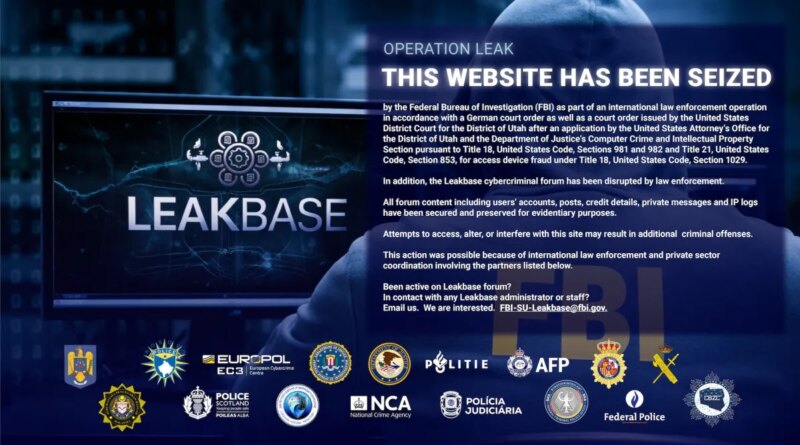 a notice on LeakBase, saying that the site has been seized by law enforcement