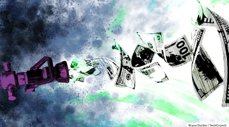 money emerging from a firehose