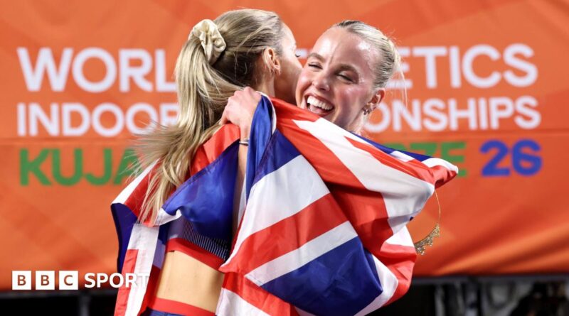 Keely Hodgkinson hugs Georgia Hunter Bell