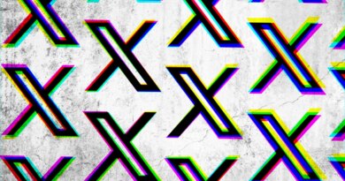 a pattern of the X (formerly Twitter) logo on a cracked wall