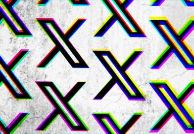 a pattern of the X (formerly Twitter) logo on a cracked wall