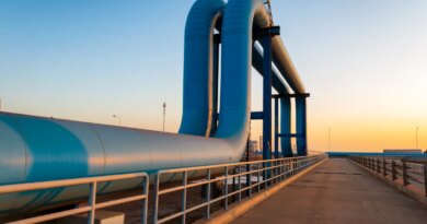 Pipes transporting natural gas