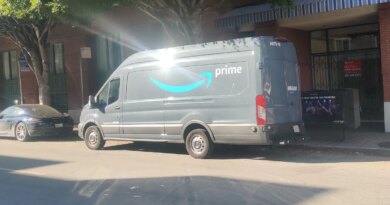 Amazon Prime van parked curbside
