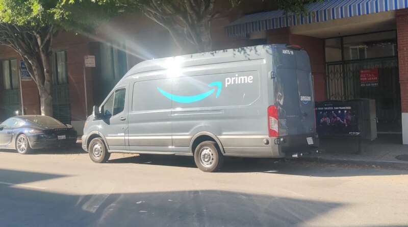 Amazon Prime van parked curbside