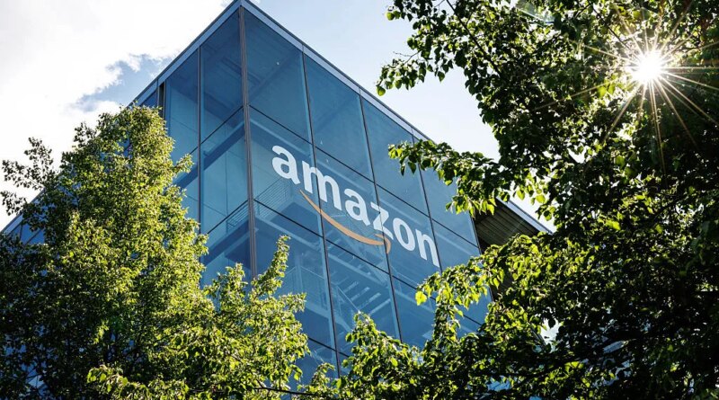 The logo and lettering of global online mail order company Amazon can be seen on the façade of Amazon Germany's headquarters in Parkstadt Schwabing in Munich (Bavaria).