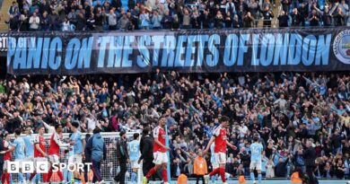 The message sent by Manchester City's fans to Arsenal after their vital victory at Etihad Stadium