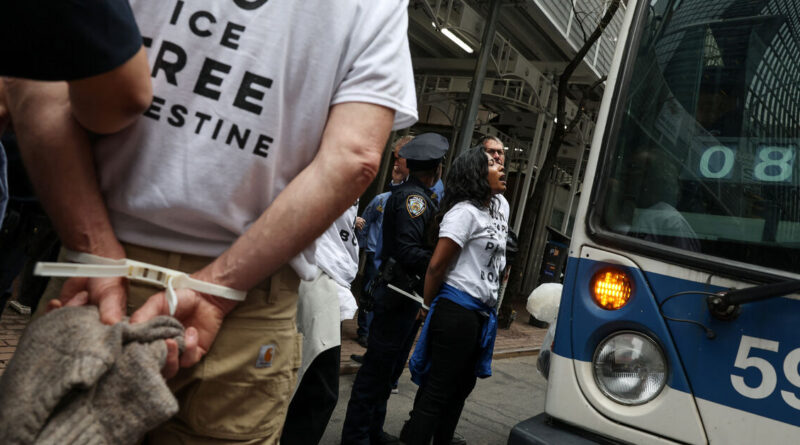 Dozens detained in New York City protest over US arms sales to Israel