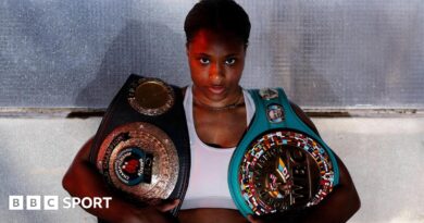 Caroline Dubois poses with her WBC lightweight title