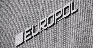 This general view shows the exterior of the European Union (EU) police agency Europol headquarters in The Hague on March 28, 2026.