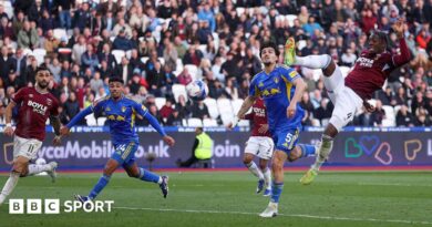 Axel Disasi equalises for West Ham against Leeds in stoppage time