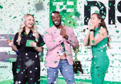 Kevin A. Damoa, Founder & CEO, Glīd, Claire Kroft and Ankit Malhotra, winners of the Startup Battlefield 2025, pose onstage during day three of TechCrunch Disrupt 2025 at Moscone Center on October 29, 2025 in San Francisco, California.