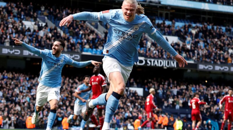 Haaland grabs hat-trick as Man City thrash Liverpool to reach FA Cup semis