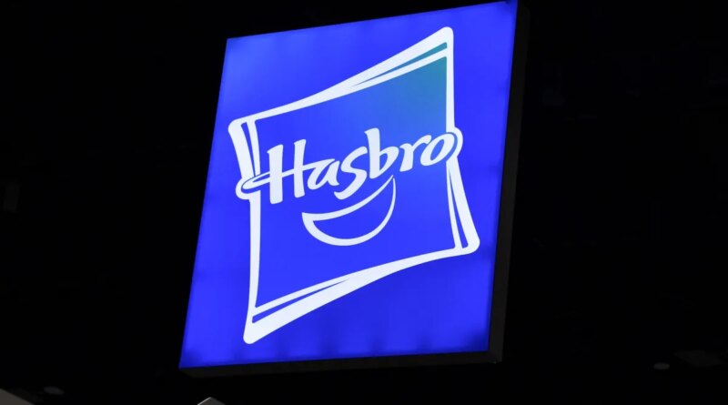A Hasbro logo is seen during Comic-Con International in San Diego, California, on July 26, 2025.
