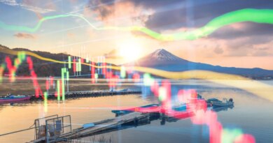 Data floating over a lake to symbolize a data lake concept.