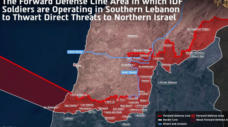 Israeli military publishes map of south Lebanon territory under its control