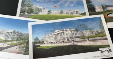 Artist renderings of the new White House East Wing and Ballroom