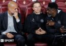 Coach of Manchester City Pep Guardiola, assistant-coaches Pepijn Lijnders and Kolo Toure during the UEFA Champions League 2025/26 League Phase MD2 football match between AS Monaco