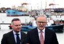 Prime minister Anthony Albanese and energy minister Chris Bowen at Port Botany, Sydney