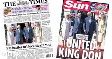 Newspaper headlines: 'United King Don' and 'PM battles to block sleaze vote'