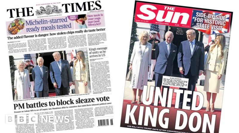 Newspaper headlines: 'United King Don' and 'PM battles to block sleaze vote'