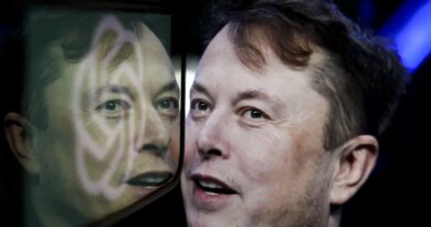 In this photo illustration, the logo of 'OpenAI' is displayed on a mobile phone screen in front of a computer screen displaying the photograph of Elon Musk.