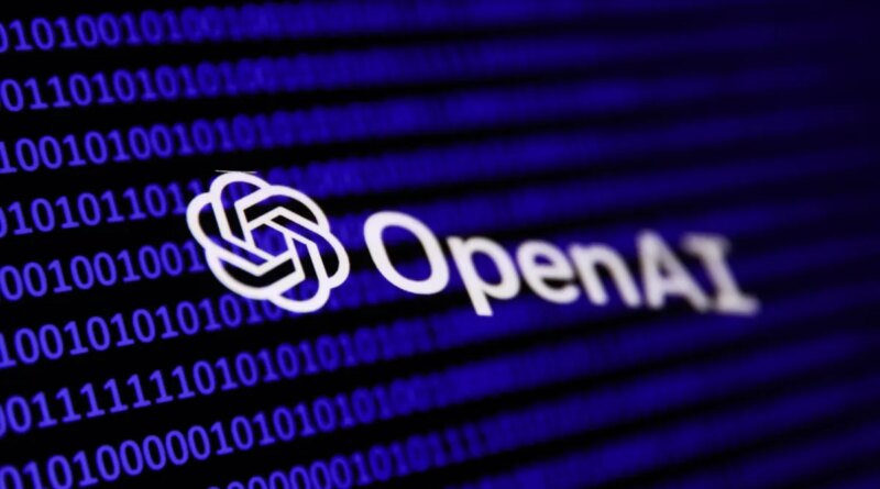 Binary code and OpenAI logo