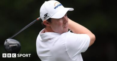 Matt Fitzpatrick hits a shot