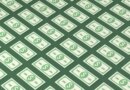 An illustration of patterned 100 dollar bills on a green background