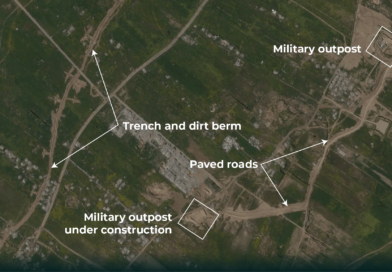 Satellite images captured between February 20 and March 10, 2026, reveal significant engineering and expansion works at an Israeli military outpost east of Gaza City. [Al Jazeera/Planet]