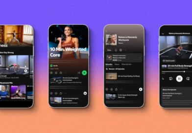 Screenshots of Spotify fitness content