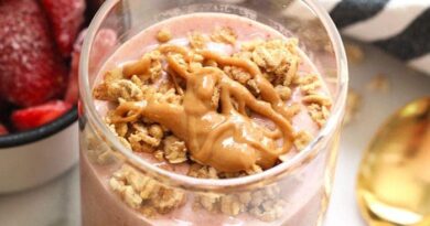 healthy breakfast smoothie in a glass