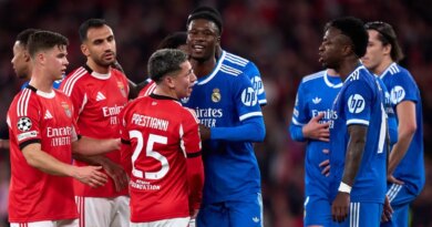 UEFA bans Benfica’s Prestianni for six games for verbally abusing Vinicius
