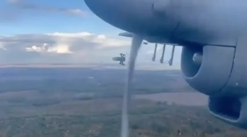 Ukraine's old turboprop 'Shahed hunter' plane launches interceptor drones from the sky