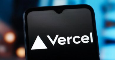 In this photo illustration, the Vercel logo is seen displayed on a smartphone screen.