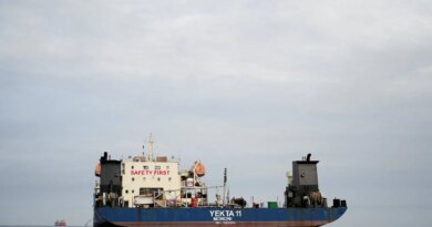 A large vessel at sea.