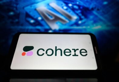 Image of Cohere's logo with AI in the background.