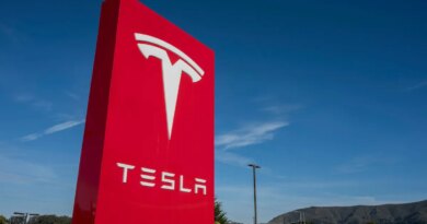 Signage at a Tesla store in Colma, California