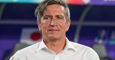 Japan's coach Nils Nielsen stands on the touchline before the Women's Asian Cup soccer final between Japan and Australia