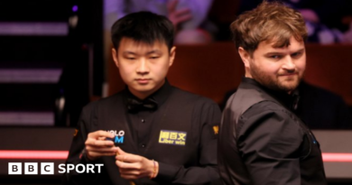 A general view of the Halo World Snooker Championship trophy