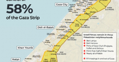 INTERACTIVE - Gaza map Israel’s withdrawal in Trump’s 20-point plan yellow line map-1760017243