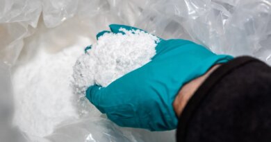 Lithium powder from recycled batteries at the Redwood Materials recycling and manufacturing facility in McCarran, Nevada, US, on Friday, March 22, 2024. Redwood plans to manufacture enough of cathode active material, responsible for a third of the cost of a battery, to build more than 1.3 million EVs a year by 2028, in addition to other battery components that have never been made in the US before