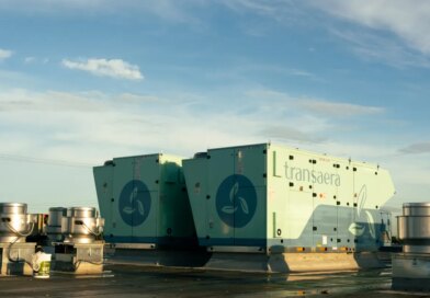 Two DOAS units stand on a rooftop.