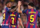 Marcus Rashford celebrates a goal for Barcelona