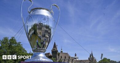 Champions League trophy in Budapest