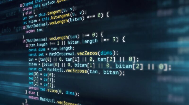 Computer code on a screen.