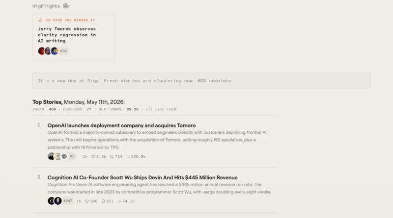 Digg tries again, this time as an AI news aggregator | TechCrunch