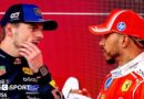 Red Bull's Max Verstappen and Ferrari's Lewis Hamilton in discussions at the Canadian Grand Prix